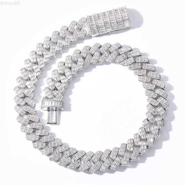 fashion customized chain 17mm width sterling silver 5a cz diamond baguette cuban chain links for hip hop life
fashion customized chain 17mm width sterling silver 5a cz diamond baguette cuban chain links for hip hop life
