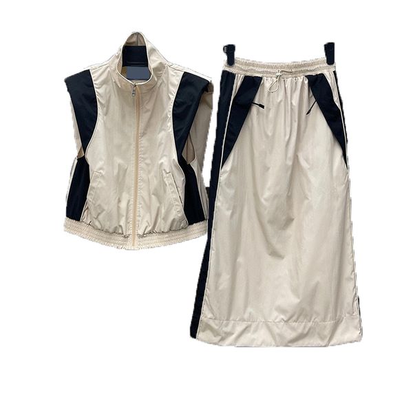 latest nylon jacket dress womens two pieces sport tracksuit summer sleeveless breathable coat dresses street dress tracksuits, Black
latest nylon jacket dress womens two pieces sport tracksuit summer sleeveless breathable coat dresses street dress tracksuits, Black