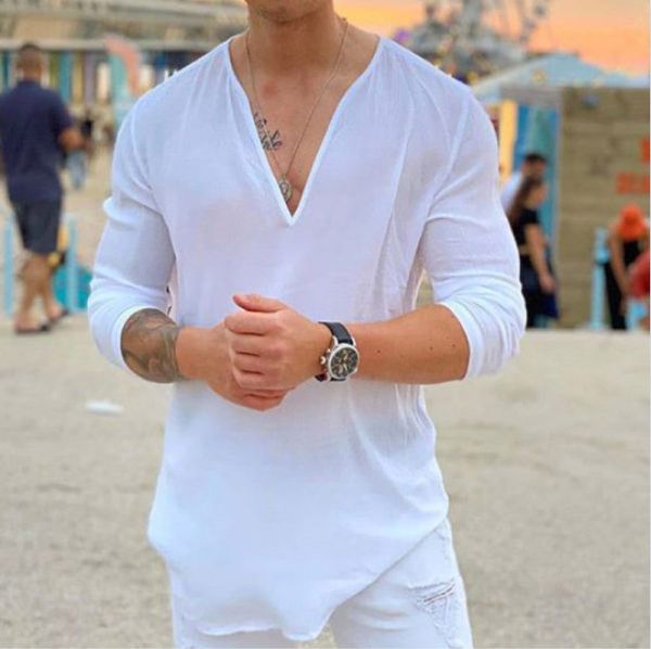 men's t-shirts europe and the united states amazon independent station new men's shirt v-neck casual solid color t-shirt 2023 men&, White;black
men's t-shirts europe and the united states amazon independent station new men's shirt v-neck casual solid color t-shirt 2023 men&, White;black