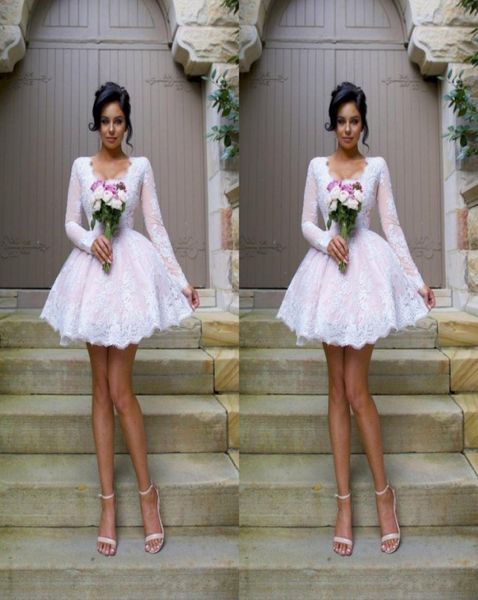 2019 short wedding dresses with sheer long sleeves a line appliqued white lace pink underneath country beach bridal wedding g1830447
2019 short wedding dresses with sheer long sleeves a line appliqued white lace pink underneath country beach bridal wedding g1830447