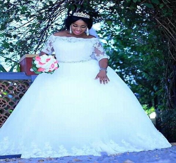 2019 new puffy ball gown wedding dresses long sleeves lace tulle appliques court train plus size custom made formal bridal gow2752192, White
2019 new puffy ball gown wedding dresses long sleeves lace tulle appliques court train plus size custom made formal bridal gow2752192, White