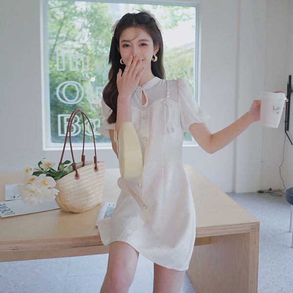new chinese style dress female summer temperament waist advanced jacquard light national style skirt, Black;gray
new chinese style dress female summer temperament waist advanced jacquard light national style skirt, Black;gray