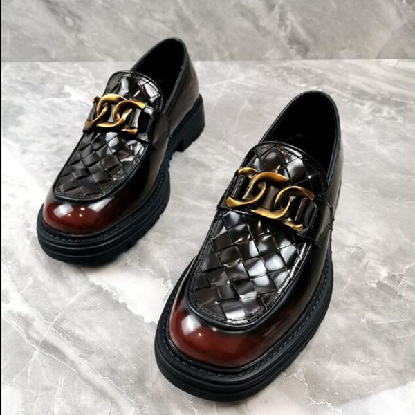 gold chains driving loafers for men thick heel slip on gentlemen weave plaid formal suit dress shoes, Black
gold chains driving loafers for men thick heel slip on gentlemen weave plaid formal suit dress shoes, Black