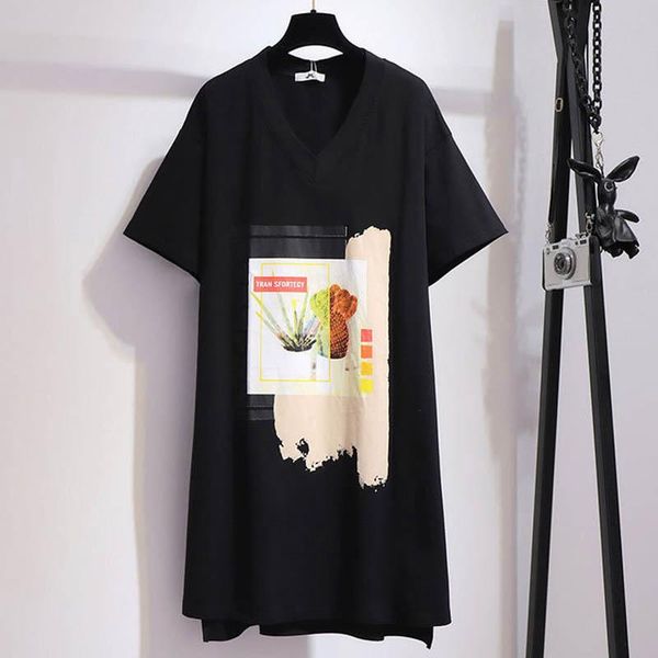 dresses 150kg plus size women's summer loose printed vneck tshirt dress bust 155cm 6xl 7xl 8xl 9xl 10xl front short back long dress, Black
dresses 150kg plus size women's summer loose printed vneck tshirt dress bust 155cm 6xl 7xl 8xl 9xl 10xl front short back long dress, Black
