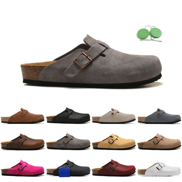 2023 men women designer slippers slides clog sandals boston soft footbed suede leather taupe mocha mink thyme mens fashion scuffs outdoor sl, Black
2023 men women designer slippers slides clog sandals boston soft footbed suede leather taupe mocha mink thyme mens fashion scuffs outdoor sl, Black