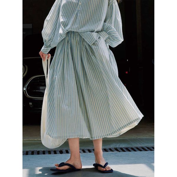 louvre summer new lazy refreshing linen striped length dress elastic loose slim umbrella skirt long dress for women, Black
louvre summer new lazy refreshing linen striped length dress elastic loose slim umbrella skirt long dress for women, Black