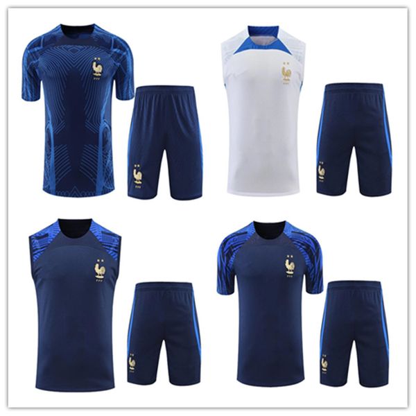 22 23 french short sleeve tracksuit sportswear men training suit kits soccer jerseys kit uniform chandal 2023 benzema mbappe vest mens footb, Black
22 23 french short sleeve tracksuit sportswear men training suit kits soccer jerseys kit uniform chandal 2023 benzema mbappe vest mens footb, Black