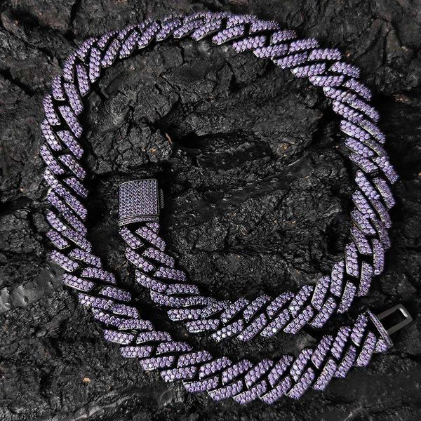 new style 15mm miami cuban link chain two row purple zircon hip hop iced out prong cuban link necklace, Silver
new style 15mm miami cuban link chain two row purple zircon hip hop iced out prong cuban link necklace, Silver