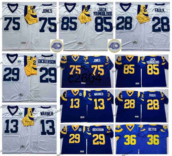 c2604 vintage 1985 40th 36 jerome bettis football jerseys 29 eric dickerson 28 marshall faulk 85 jack youngblood 13 kurt warner 75 deacon jo, Black
c2604 vintage 1985 40th 36 jerome bettis football jerseys 29 eric dickerson 28 marshall faulk 85 jack youngblood 13 kurt warner 75 deacon jo, Black
