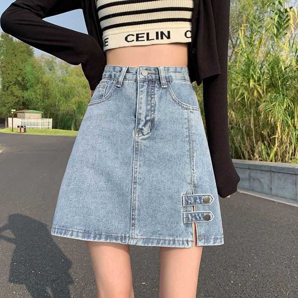 denim korean-style a-line skirt women's summer design sense niche high-end high-waist thin short bag hip, Black
denim korean-style a-line skirt women's summer design sense niche high-end high-waist thin short bag hip, Black
