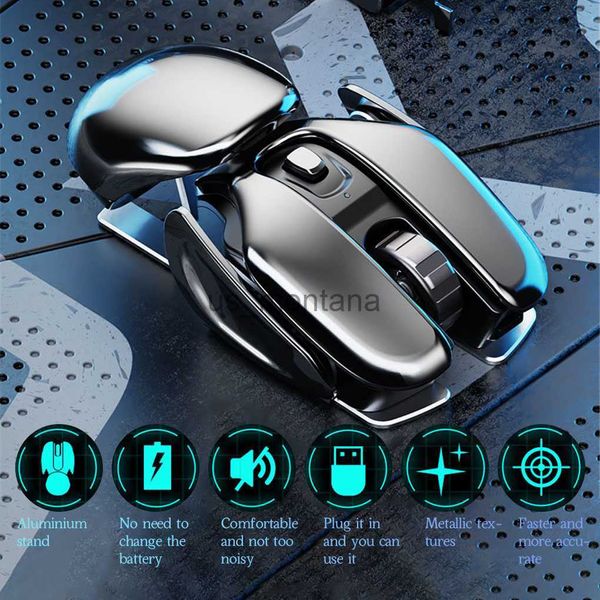 Image of Mice PX2 Metal 24G Wireless Mute 1600DPI Mouse 6 Buttons for PC Laptop Computer Gaming Office Home Aluminum Lightweight Mouse J230606