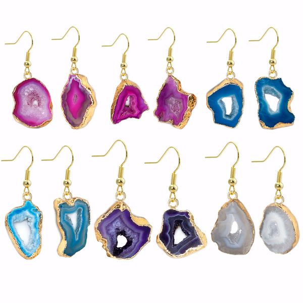 natural stone agate sheet earrings crystal stone hanging earrings ear studs jewelry accessories, Silver
natural stone agate sheet earrings crystal stone hanging earrings ear studs jewelry accessories, Silver