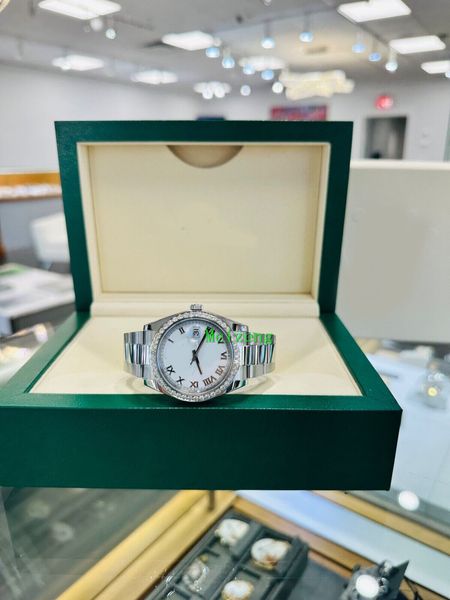 luxury wristwatch brand new men's automatic watches datejust 41mm 126300 oyster white roman dial 2.75ct diamonds bezel watch, Slivery;brown
luxury wristwatch brand new men's automatic watches datejust 41mm 126300 oyster white roman dial 2.75ct diamonds bezel watch, Slivery;brown