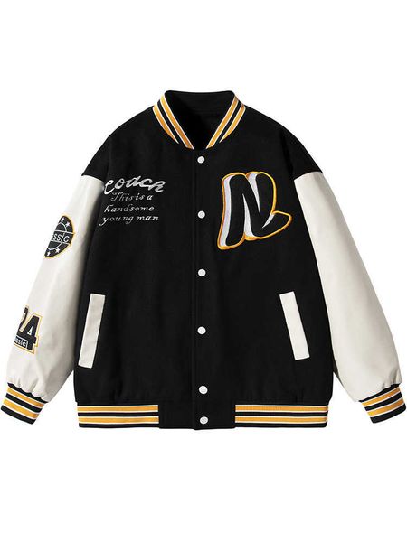 ruike custom design chenille patches varsity jacket baggy mens baseball jackets side stripe letterman jackets lek, Black;brown
ruike custom design chenille patches varsity jacket baggy mens baseball jackets side stripe letterman jackets lek, Black;brown