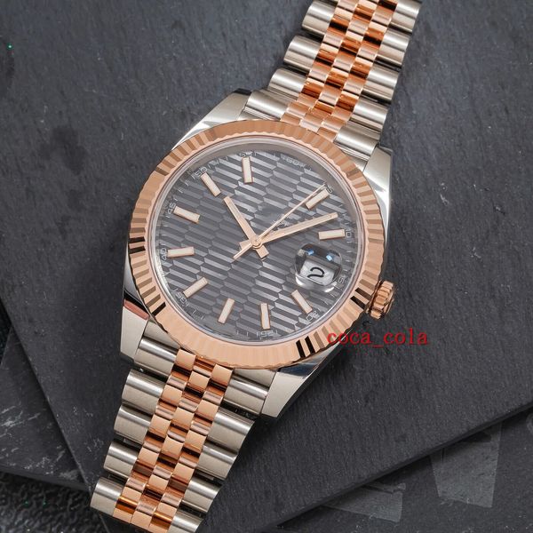new 41mm 126331 gray textured dial with two tone jubilee watch t movement 904l automatic mens bracelet waterproof men's watches, Slivery;brown
new 41mm 126331 gray textured dial with two tone jubilee watch t movement 904l automatic mens bracelet waterproof men's watches, Slivery;brown