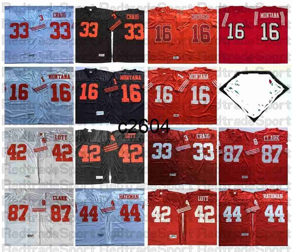 c2604 vintage 1989 red 16 joe montana football jerseys 33 roger craig 44 tom rathman 87 dwight clark 42 ronnie lott jersey 75th patch embroi, Black
c2604 vintage 1989 red 16 joe montana football jerseys 33 roger craig 44 tom rathman 87 dwight clark 42 ronnie lott jersey 75th patch embroi, Black