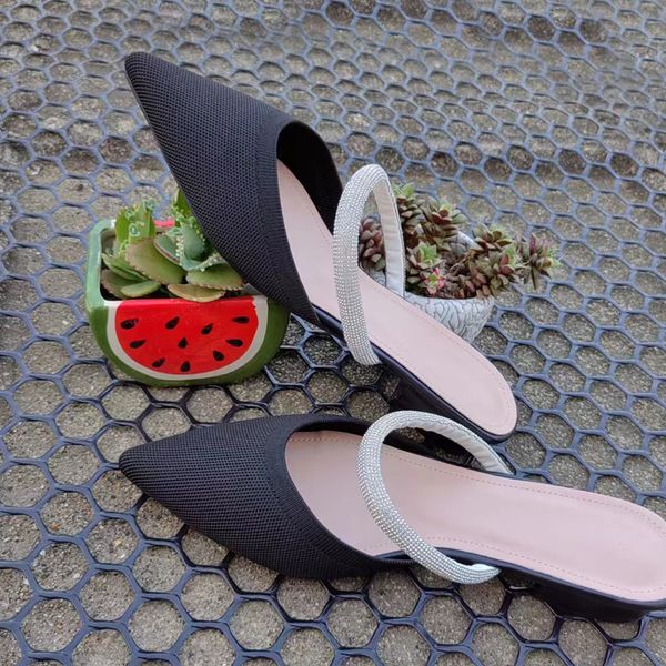 women shoes fashion pointed slippers princess flat bottom baotou fashion rhinestone thick heel breathable shoes new summer 2023, Black
women shoes fashion pointed slippers princess flat bottom baotou fashion rhinestone thick heel breathable shoes new summer 2023, Black