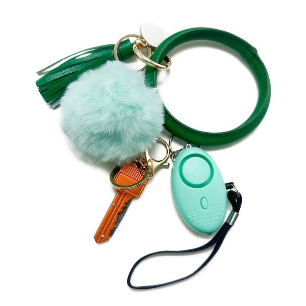 green 8 coloe explosive 4-piece self-defense keychain alarm leather wrist strap hairball knife women's self-defense keychain, Silver
green 8 coloe explosive 4-piece self-defense keychain alarm leather wrist strap hairball knife women's self-defense keychain, Silver