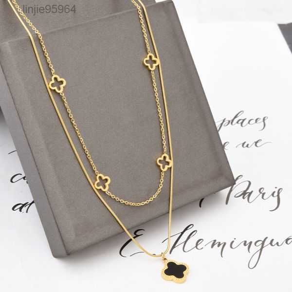 pendant necklaces double layered clover necklace 18k gold stainless steel jewelry for women 1iy1e{category}, Silver
pendant necklaces double layered clover necklace 18k gold stainless steel jewelry for women 1iy1e{category}, Silver