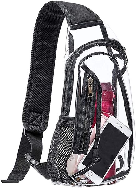 clear sling bag, stadium approved clear bag, transparent chest daypack for hiking, stadium or concerts
clear sling bag, stadium approved clear bag, transparent chest daypack for hiking, stadium or concerts