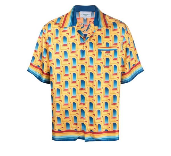 casablanca new mens shirts prairie green print loose british silk shirt short sleeve designer tees womens summer casablanc beach pk6f, White;black
casablanca new mens shirts prairie green print loose british silk shirt short sleeve designer tees womens summer casablanc beach pk6f, White;black