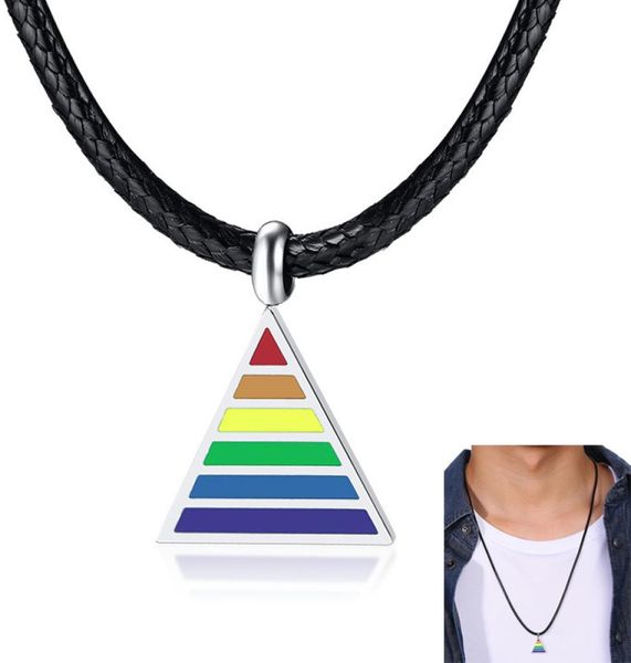 rainbow gay lesbian lgbt pride triangle pendant necklaces for men woman with 24quot black rope chain8473272, Silver
rainbow gay lesbian lgbt pride triangle pendant necklaces for men woman with 24quot black rope chain8473272, Silver