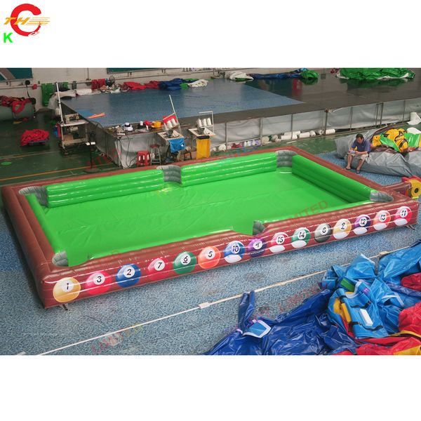 Image of 12x6m (40x26ft) Free Ship Outdoor Activities Snooker football human billiards Inflatable soccer pool table for Sale