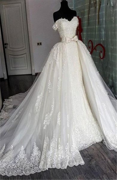 sweetheart lace mermaid wedding dresses removable train applique lace bridal gowns with detachable skirt wedding gowns vestid6054670, White
sweetheart lace mermaid wedding dresses removable train applique lace bridal gowns with detachable skirt wedding gowns vestid6054670, White