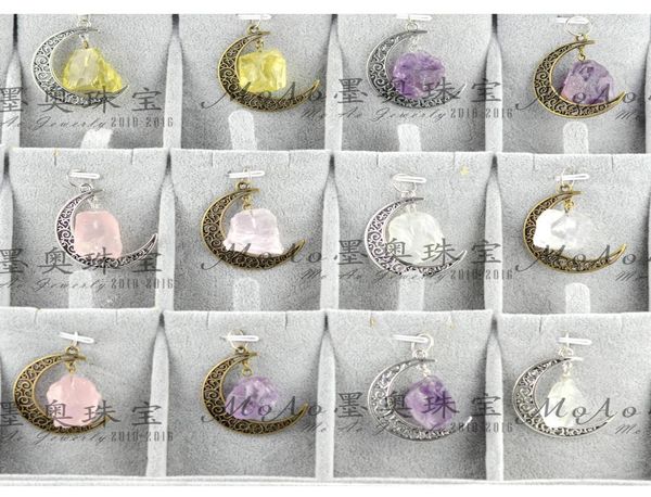 natural stone crystal necklace starry sky time gem pendant irregular moon vintage beautifully pendant moon necklace quartz crystal7394887, Silver 
natural stone crystal necklace starry sky time gem pendant irregular moon vintage beautifully pendant moon necklace quartz crystal7394887, Silver