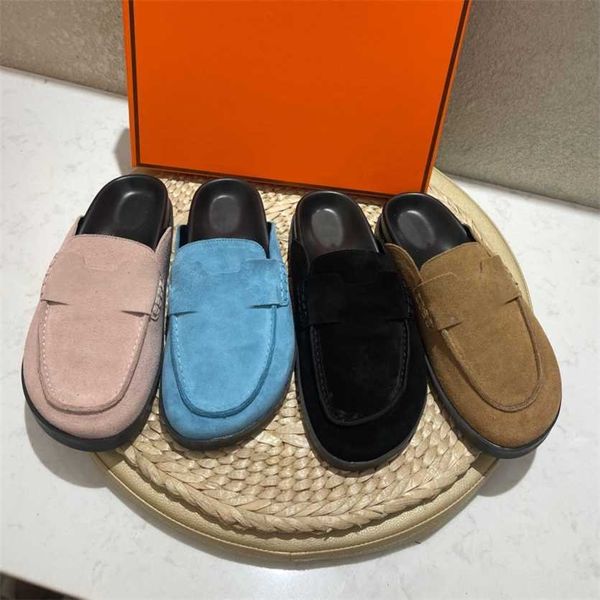 half slippers chypre summer suede leather flat mules women slip on sandal slipper mule h letter ladies loafers casual party shoes outdoor sl, Black
half slippers chypre summer suede leather flat mules women slip on sandal slipper mule h letter ladies loafers casual party shoes outdoor sl, Black