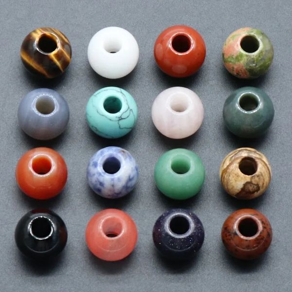 16mm natural stone macroporous beads rose quartz tiger's eye opal crystal agate big hole for diy necklace bacelet jewelry accessories, Black
16mm natural stone macroporous beads rose quartz tiger's eye opal crystal agate big hole for diy necklace bacelet jewelry accessories, Black