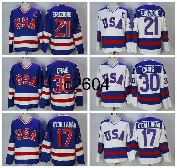 c2604 1980 vintage usa hockey jerseys 21 mike eruzione 30 jim craig 17 jack o'callahan blue white stitched jersey c patch m-xxxl, Black
c2604 1980 vintage usa hockey jerseys 21 mike eruzione 30 jim craig 17 jack o'callahan blue white stitched jersey c patch m-xxxl, Black