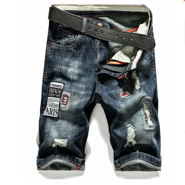 men's jeans denim shorts mens ripped tide five-point pants stretch slim fit small feet summer embroidered stacked skinny, Blue
men's jeans denim shorts mens ripped tide five-point pants stretch slim fit small feet summer embroidered stacked skinny, Blue