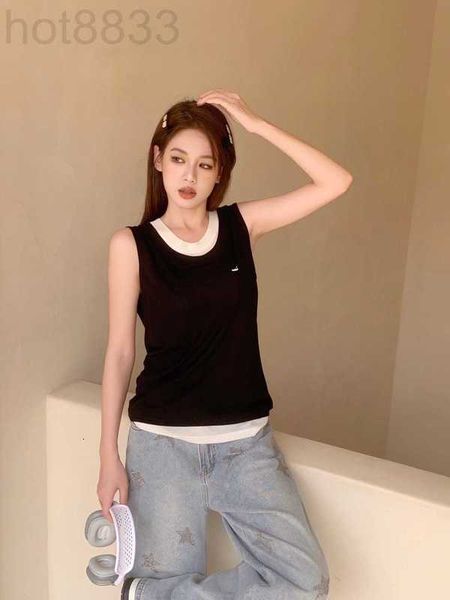 women's tanks & camis designer quality 23 summer new classic tencel wool label fake two piece sleeveless tank for women smys, White
women's tanks & camis designer quality 23 summer new classic tencel wool label fake two piece sleeveless tank for women smys, White