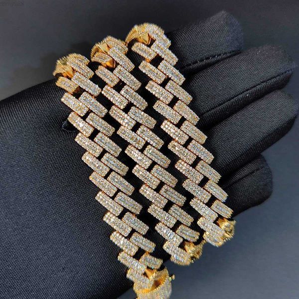 nuoya 14mm luxury iced out cz diamond baguette bracelet 18k gold plated prong cuban chain bracelet, Silver
nuoya 14mm luxury iced out cz diamond baguette bracelet 18k gold plated prong cuban chain bracelet, Silver