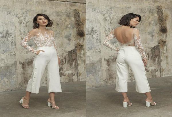 designer jumpsuit beach 2021 wedding dresses jewel neck long sleeve backless ankle length bridal outfit lace summer wedding gowns2640285, White
designer jumpsuit beach 2021 wedding dresses jewel neck long sleeve backless ankle length bridal outfit lace summer wedding gowns2640285, White