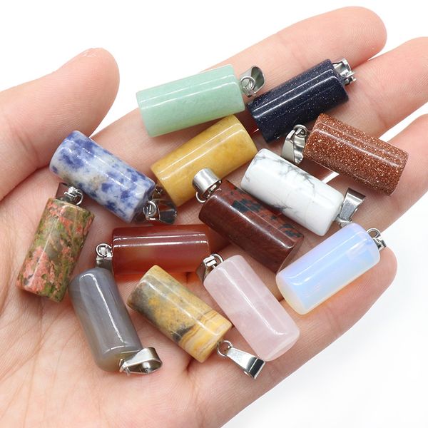 natural crystal stone cylinder charms aventurine pink quartz tiger's eye opal agate pendants diy necklace jewelry making, Bronze;silver
natural crystal stone cylinder charms aventurine pink quartz tiger's eye opal agate pendants diy necklace jewelry making, Bronze;silver