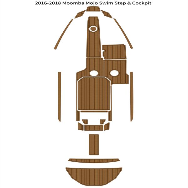 2016-2018 moomba mojo swim step platform cockpit mat boat eva teak flooring pad