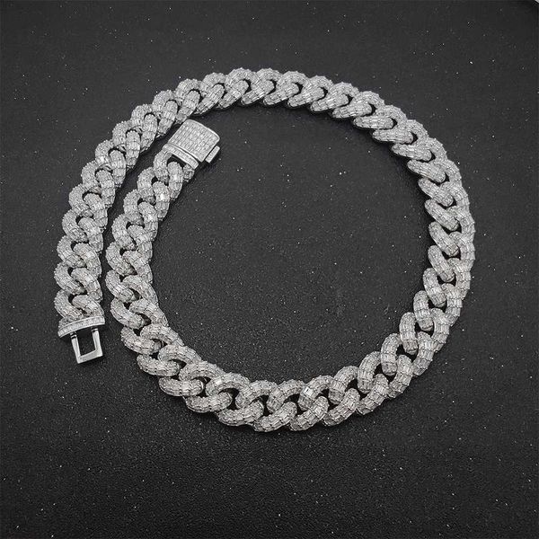 iced out 16mm mens miami cuban necklace hip hop lad diamond bling baguette cuban link chain, Silver
iced out 16mm mens miami cuban necklace hip hop lad diamond bling baguette cuban link chain, Silver