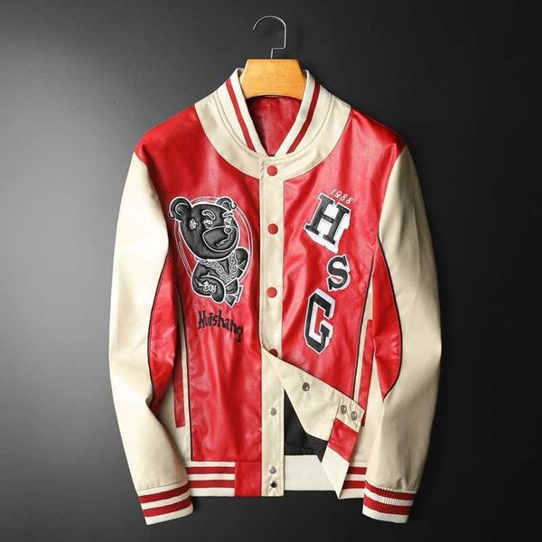 2023 autumn/winter new fashion brand high end embroidery jacket men's handsome spliced leather coat 659i, White;black
2023 autumn/winter new fashion brand high end embroidery jacket men's handsome spliced leather coat 659i, White;black