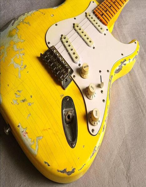 custom 100 handwork yellow strat heavy relic st electric guitar vintage chrome hardware yellow aged neck nitrolacquer paint6720246
custom 100 handwork yellow strat heavy relic st electric guitar vintage chrome hardware yellow aged neck nitrolacquer paint6720246