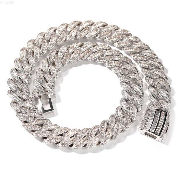hip hop men chunky necklace iced out bling cz thick heavy 20mm baguette prong cuban link chain, Silver
hip hop men chunky necklace iced out bling cz thick heavy 20mm baguette prong cuban link chain, Silver
