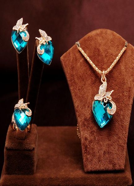 new arrival 14k gold filled clear austrian crystal blue rhinestone butterflyheart design necklace earrings ring jewelry sets2210449, Black
new arrival 14k gold filled clear austrian crystal blue rhinestone butterflyheart design necklace earrings ring jewelry sets2210449, Black