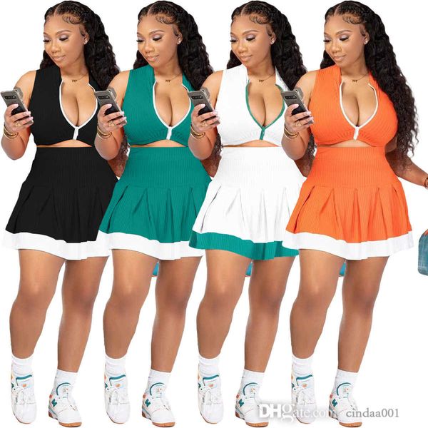womens clothing two piece dress set designer 2023 new fashion casual colored slim fit pleated skirt sets, Gray
womens clothing two piece dress set designer 2023 new fashion casual colored slim fit pleated skirt sets, Gray