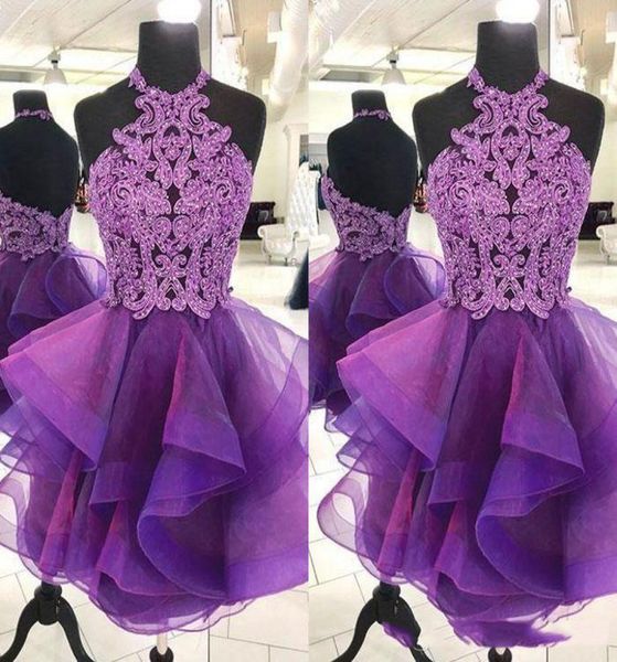 2020 purple a line homecoming dresses halter mini short organza crystal backless bling short prom dresses junior party cockta3794424, Black;pink
2020 purple a line homecoming dresses halter mini short organza crystal backless bling short prom dresses junior party cockta3794424, Black;pink