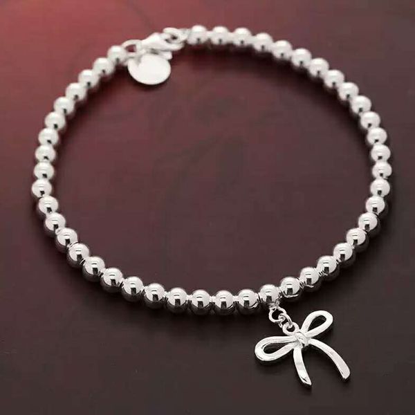 925 silver bow pendant heart beaded bracelet women couple love round tag return t strands chain gifts for girlfriend love designer jewelry l, Black
925 silver bow pendant heart beaded bracelet women couple love round tag return t strands chain gifts for girlfriend love designer jewelry l, Black