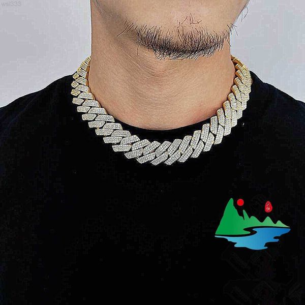 20mm three row zircon diamond cuban chain thick men's necklace fashion brand personalized hip hop necklace, Silver
20mm three row zircon diamond cuban chain thick men's necklace fashion brand personalized hip hop necklace, Silver
