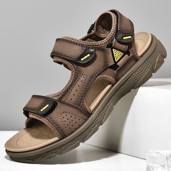 2023 genuine leather men's sandals summer outdoor lightweight soft sole hiking trekking shoes beach men casual shoes slippers, Black
2023 genuine leather men's sandals summer outdoor lightweight soft sole hiking trekking shoes beach men casual shoes slippers, Black