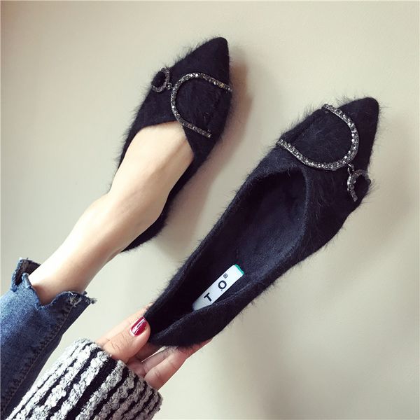 winter furry shoes for women slip on flats solid color pointed toe girls casual shoes small size 31 32 33 34 large size 44 45, Black
winter furry shoes for women slip on flats solid color pointed toe girls casual shoes small size 31 32 33 34 large size 44 45, Black