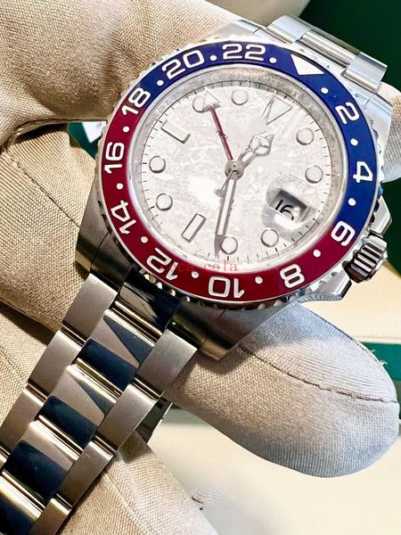 new 2023 gmt ii "pepsi" white gold 126719blro meteorite dial bracelet movement 904l automatic mens bracelet waterproof men's, Slivery;brown
new 2023 gmt ii "pepsi" white gold 126719blro meteorite dial bracelet movement 904l automatic mens bracelet waterproof men's, Slivery;brown